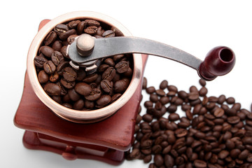 Fototapeta premium Fresh Coffee Bean And Coffee Bean Grinder