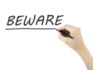 beware word written by man's hand