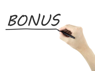 bonus word written by man's hand