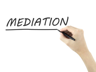 mediation word written by man's hand