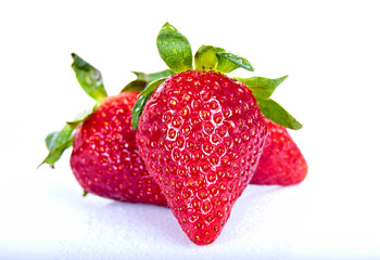 Strawberries on white background
