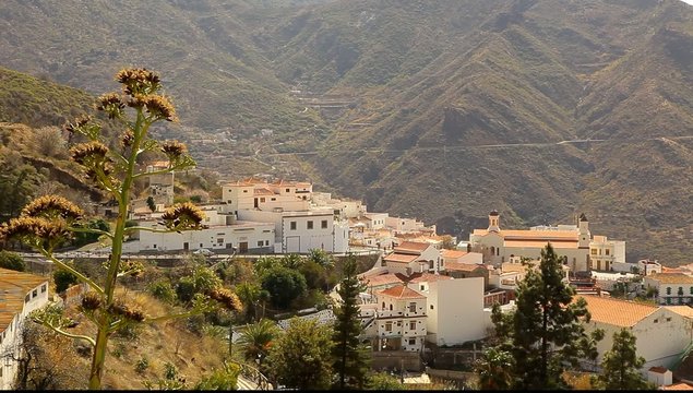 Roque Nublo and Landscapes in the southern part of Canary island Gran Canaria