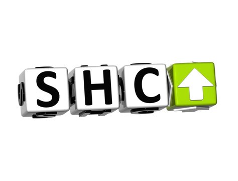 3D SHC Stock Market Block text on white background