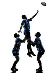 Fototapeta na wymiar rugby men players silhouette