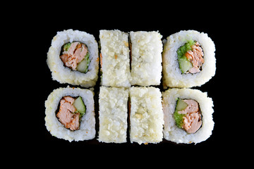 Delicious sushi rolls