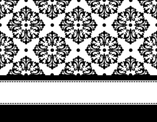 Elegant black and white seamless pattern with frame. specially for wedding / anniversary invitation design