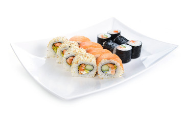 Delicious sushi rolls