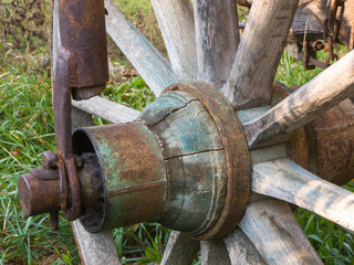 Nabe eines Holzrades