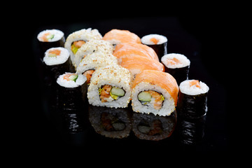 Delicious sushi rolls