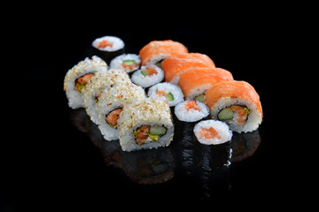 Delicious sushi rolls