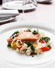 salmon with vegetables