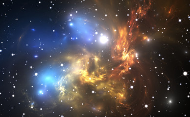 Space background with colorful nebula and stars