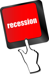recession button on computer keyboard key vector