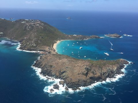 Saint Barthélemy, St Barth spiagge vista aerea Colombier