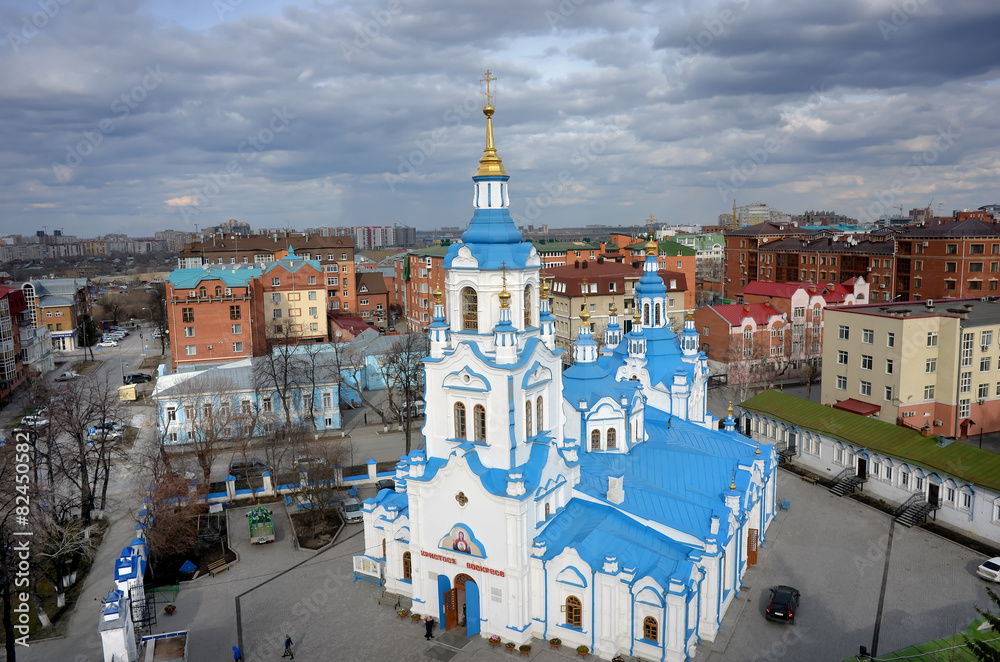 Wall mural Aerial view on Znamensky Cathedral. Tyumen. Russia