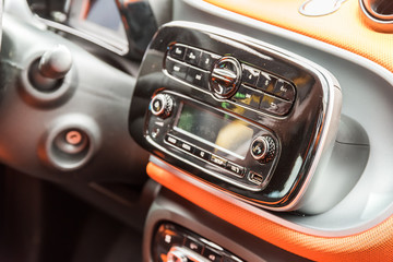 Obraz na płótnie Canvas Car Stereo Audio System Front Panel