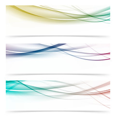 Speed abstract swoosh wave contemporary header set