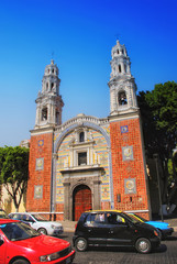 Naklejka na ściany i meble Church in Puebla de Zaragoza, Mexico