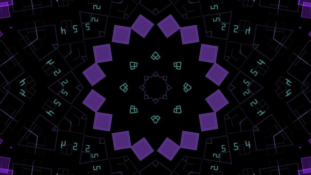 Moving purple geometric shapes