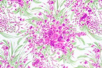 Obraz premium Flower Fabric background, Fragment of colorful retro tapestry te