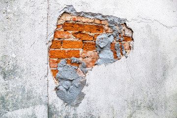 Hauswand kaputtes Mauerwerk