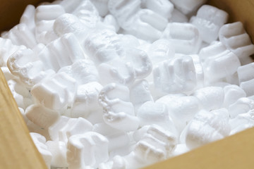 packing box with white packaging filling