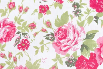 Möbelaufkleber vintage style of tapestry flowers fabric pattern background © peekeedee