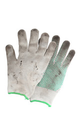 a pair of dirty gloves