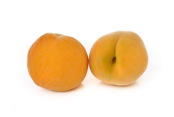 ripe peach isolated on white background