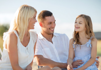 happy family having a picnic