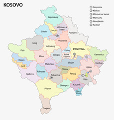 kosovo administrative map in the albanian language