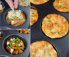 egg-cheese muffins with vegetables