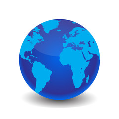 Earth with shadow vector illustration stylish