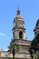 Fototapeta na wymiar Cattedrale di Catania - Campanile con orologio
