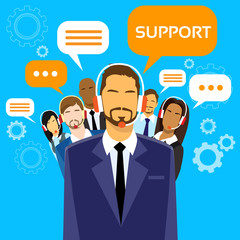 Support Business People Group Technical Team On Line