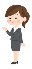 スーツ姿OL　女性（全身）