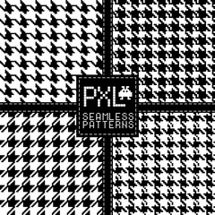 Seamless fashion pattern of pixel style