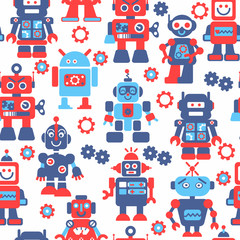 Robotrs color seamless pattern