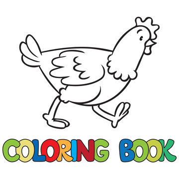 Funny  chicken coloring book