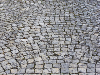 Plastersteine - Gehweg, Granitsteine in Bogenform verlegt