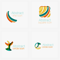 Clean elegant circle shaped abstract geometric logo. Universal