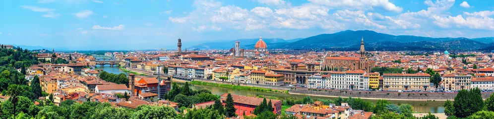 Crédence de cuisine en verre imprimé Florence Aerial panoramic view of Florence, Italy