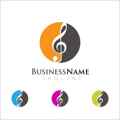 Fototapeta premium music logo icon vector