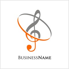 Fototapeta premium music logo icon vector