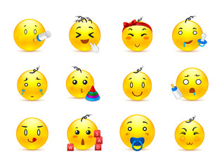 Cute kids anime smilies