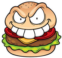 Vector illustration of Cartoon hamburger