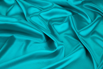 Blue silk drapery.