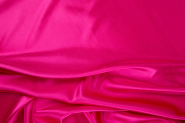 Pink silk drapery.