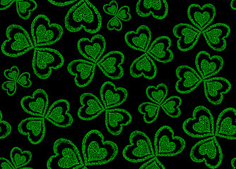 Vector seamless with green clover leaves for St. Patrick's day