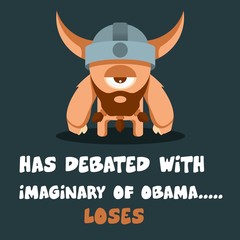 Cute monster on dark background.